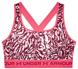 Теннисный бюстгальтер Under Armour Women's Armour Mid Crossback Printed Sports Bra - Pink