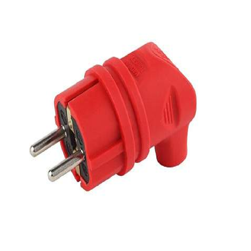 ЭРА Вилка угловая каучук V9-RED 2P+PE 1х16А 220-240V красный IP44 4981 Турция
