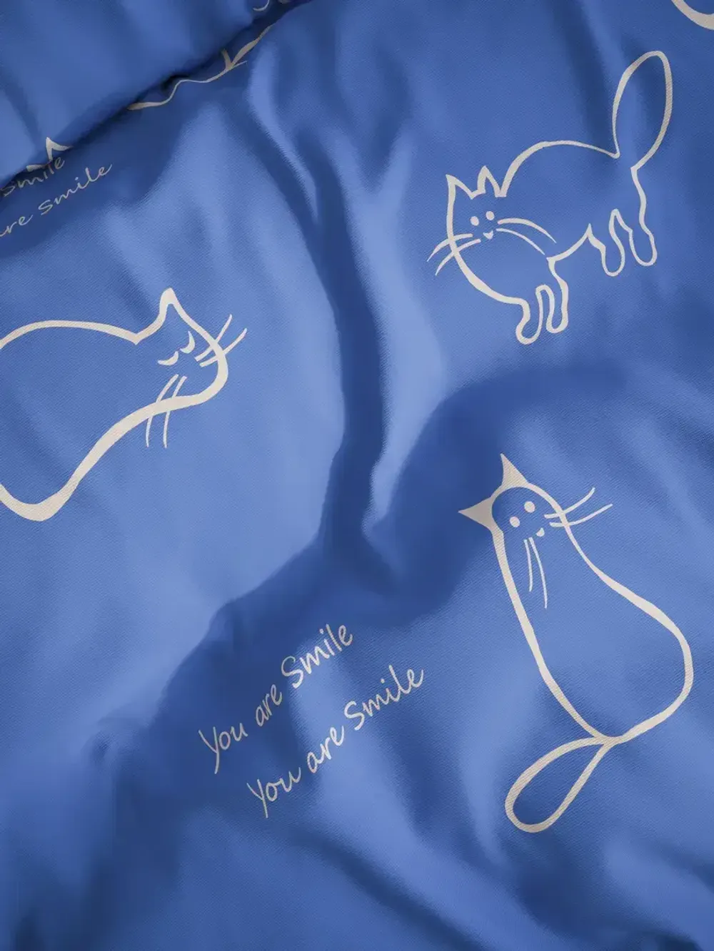 Ткань для рукоделия "Котики на сиреневом" Сказка перкаль, длина 3 м., ширина 2,2 м.