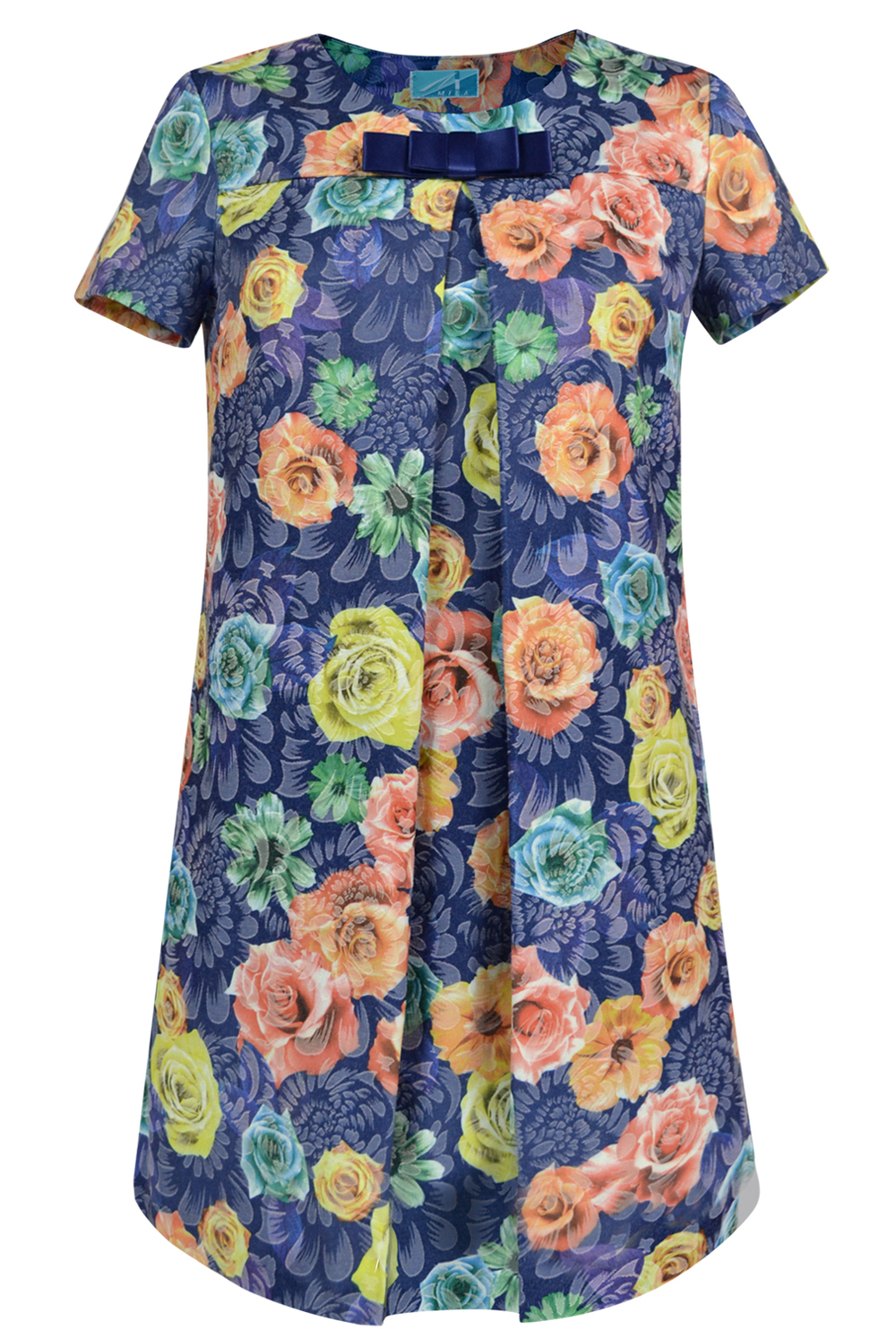 Платье женское 1248оп, оранж.цветок #407ОрЦ051248оп