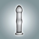 Анальная втулка-фаллоимитатор из стекла - 14 см. (Цвет: прозрачный)