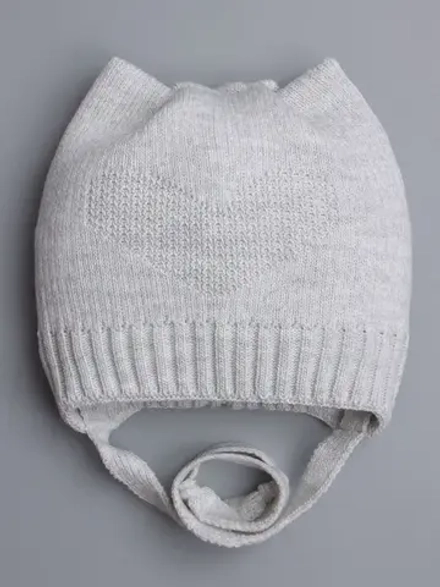 Шапка для девочки с ушками осенняя