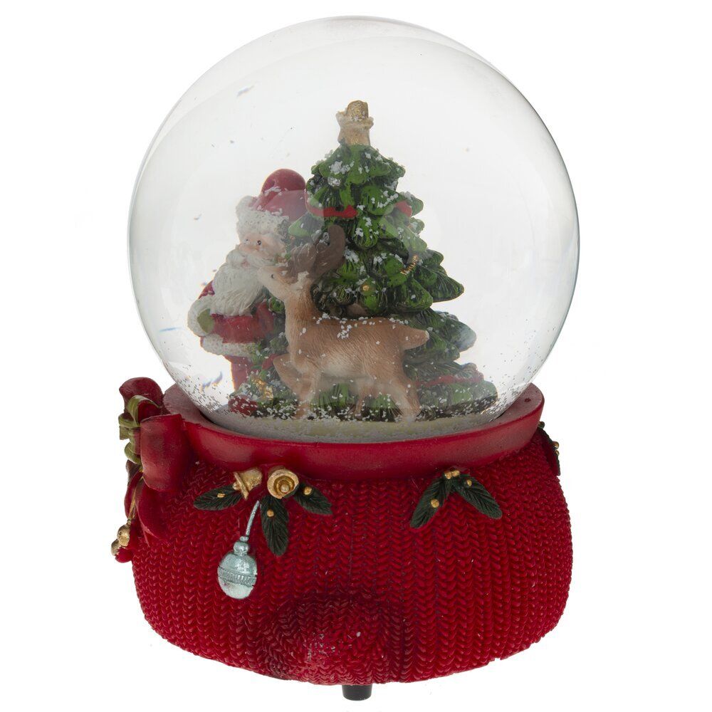 GAEM Фигурка декор в стекл шаре "Санта" (муз с ключ), D 10 см, L10,5 W10 H14 см