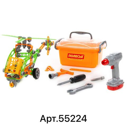 Конструктор "Изобретатель" - "Вертолёт №1" (130 элементов) (в контейнере)