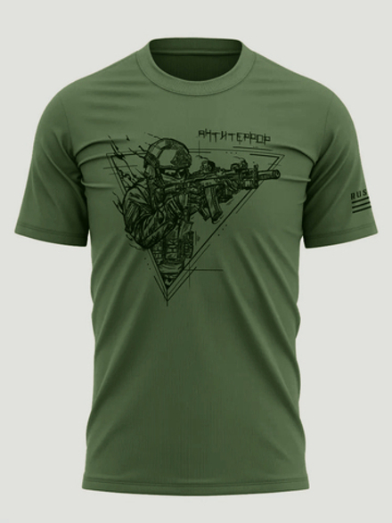 Футболка с принтом Барс «Антитеррор» (Olive Green)