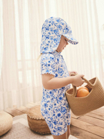 Купальник слитный на молнии для девочки Next AB7-032, Синий, Белый