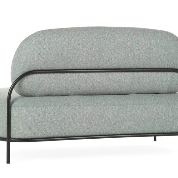 Двухместный диван Pawai 125 см, серо-бирюзовый