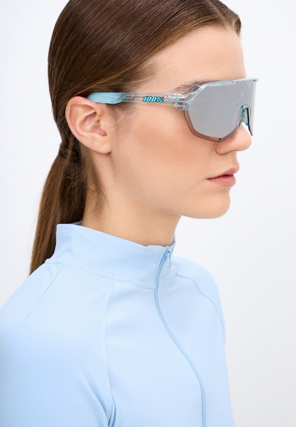 Спортивные очки 100% S2 / Polished Translucent Mint / HiPER Silver Mirror Lens
