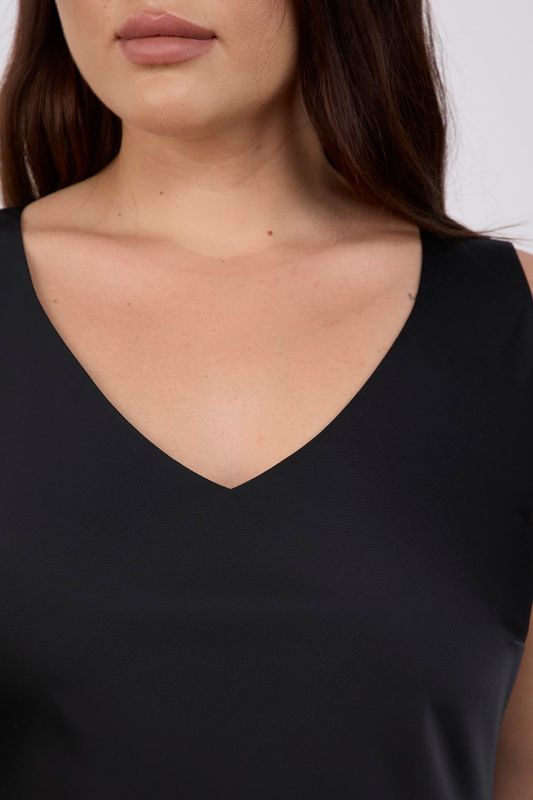 Платье-комбинация на широких бретелях, черный