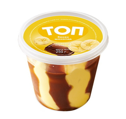Мороженое "ТОП" Банан-шоколад 250г. Юкки