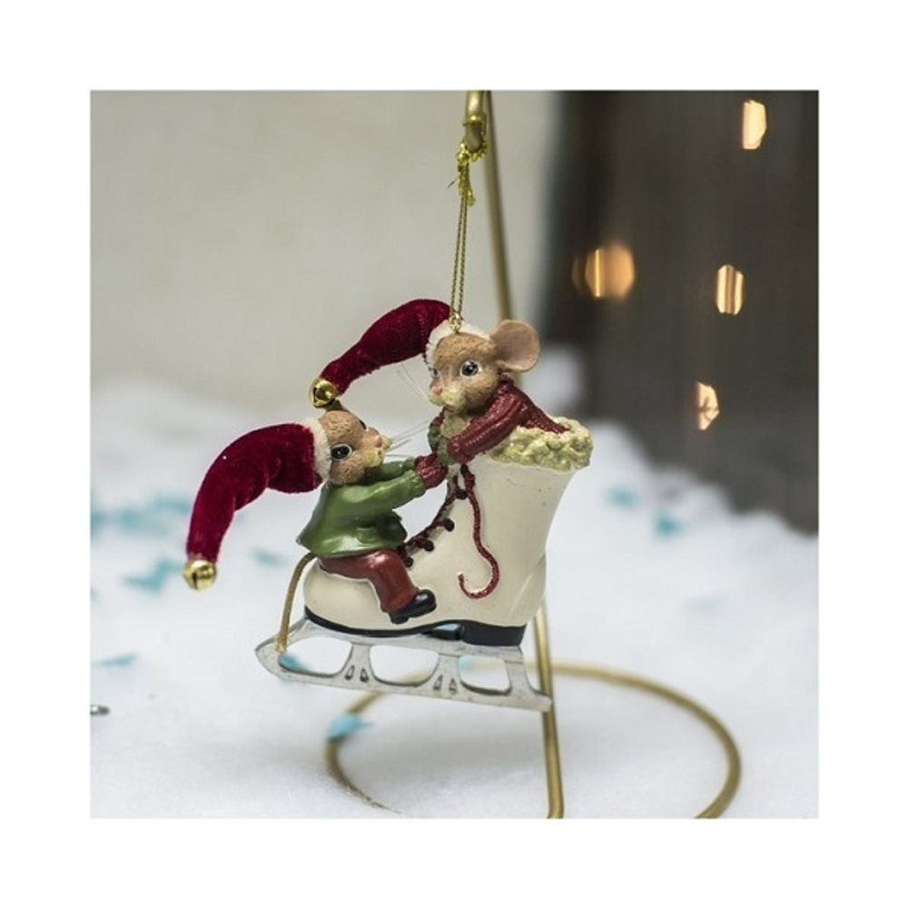 Мышки в коньке, ёлочное украшение [Арт. T0550]