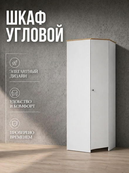 Шкаф угловой Теодора 92х210х92 см с полками и штангой Альбина