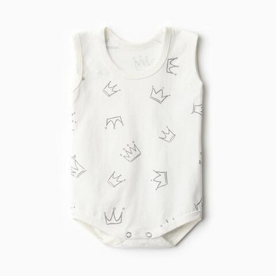 Набор боди 2шт. Короны, звездочки без, рукавов, р 86см, молочный (Bloom Baby)