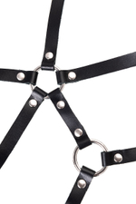 Черная кожаная портупея «Соблазн» с кольцами