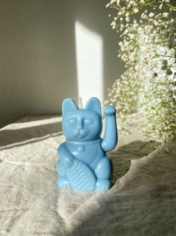 Свеча Lucky Cat Little Сизый (Хлопок/Морская соль)