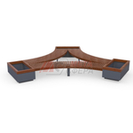 Лавка Rail Road 02 вогнутая с 3-мя вазонами