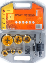 НАБОР КОРОНОК BI-MЕTAL "ЭНКОР" 9 ПРЕДМЕТОВ