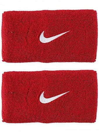 Напульсник теннисный Nike Swoosh Double-Wide Wristbands - красный