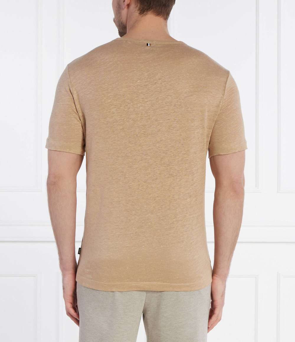 Льняная футболка Tiburt 456 BOSS BLACK - бежевый(50511612)