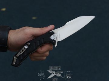 Складной нож НОКС Мангуст-2 336-100406 c клинком из стали D2, рукоять G10