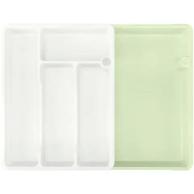 Лоток для столовых приборов раздвижной 37,3*28,7*4,9см светло-серый