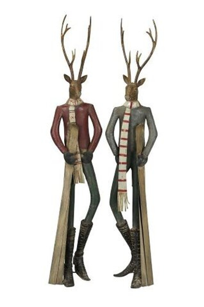 Декор "Олень с лыжами" в ассортименте 20x18xH85см / 19x18xH89см