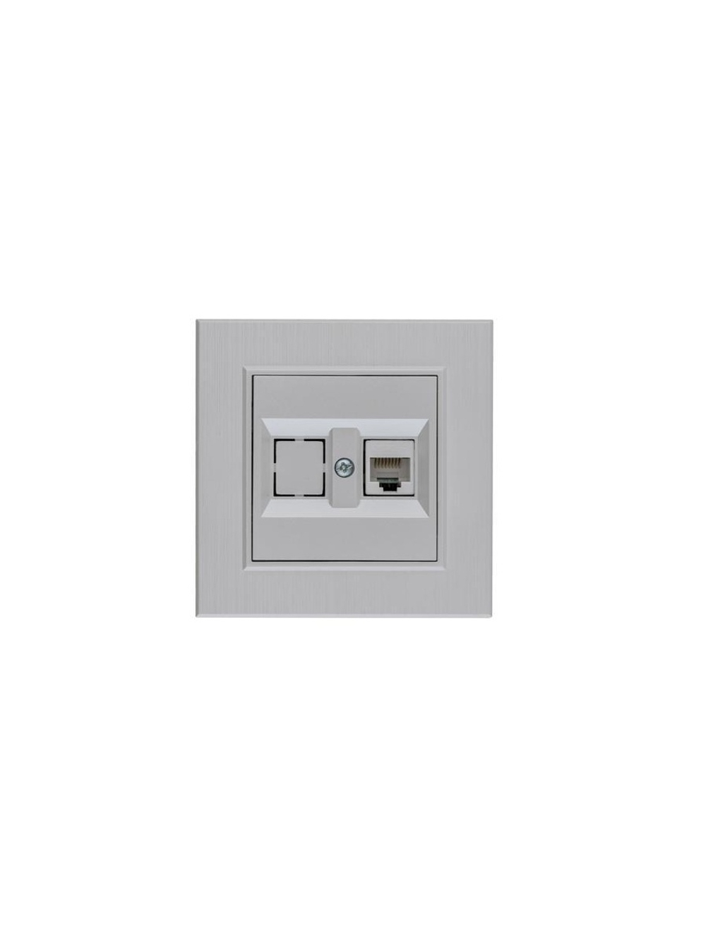 Розетка компьютерная CAT 5+гнездо Karea LINE STAR жемчуж. Makel 86100035