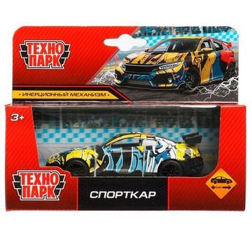 Машина металл СПОРТКАР, 11 см, инерция, в ассорт., кор. Технопарк