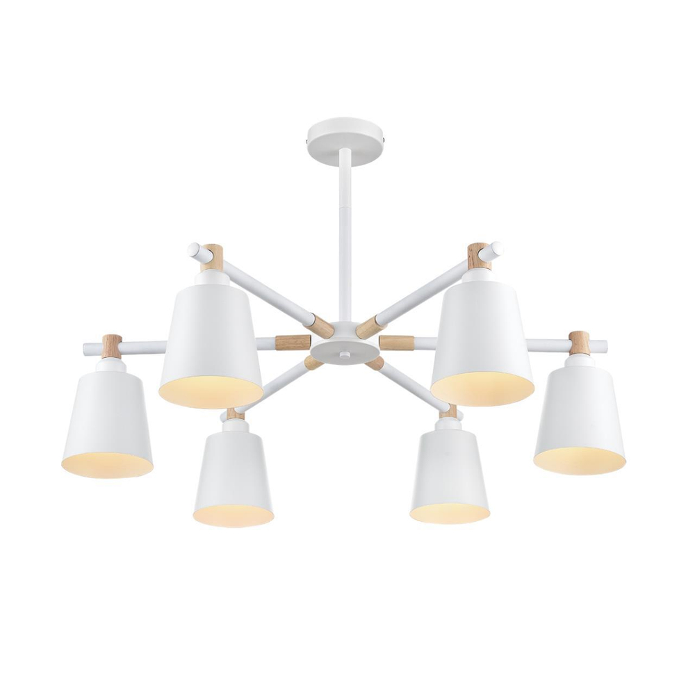 8097/6C MODERNI LN25 269 белый/белый металл, дерево/металл Люстра потолочная Е27 6*60W 220V ROSALINA