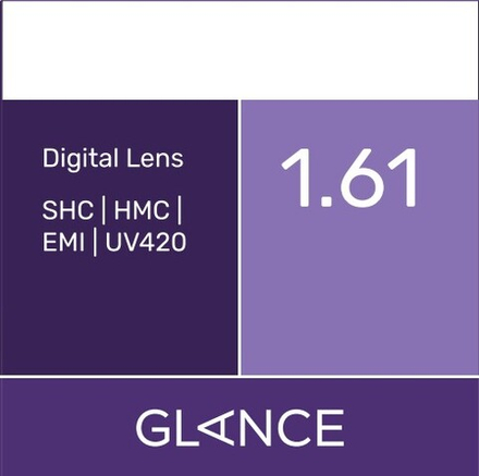 Линза для очков Glance 1.61 Digital SHC/HMC/EMI/UV420