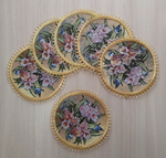 Набор гобеленовых салфеток Орхидеи D20 см 6шт