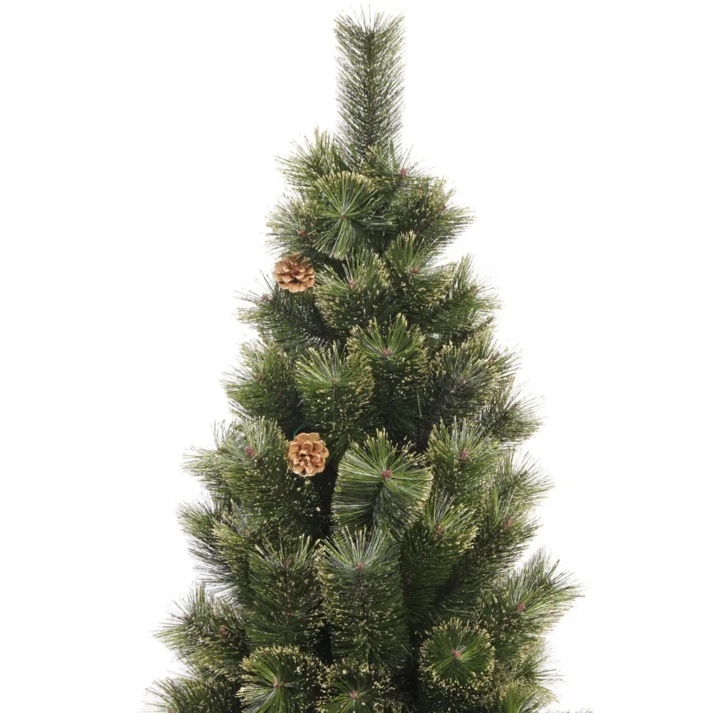 Ёлка «Зимушка» 180 см, леска, шишки, золотое напыление (267 веток) (SZ802GA-180)