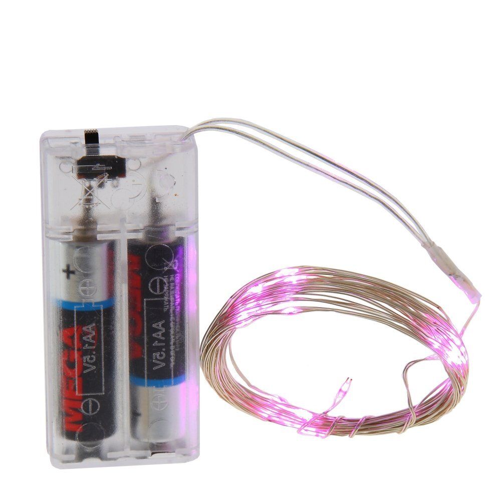 GAEM Электрогирлянда (30 фиолетовых LED, 1 реж свеч, серебр шнур, 1 W), L3м, 2хAA н/п