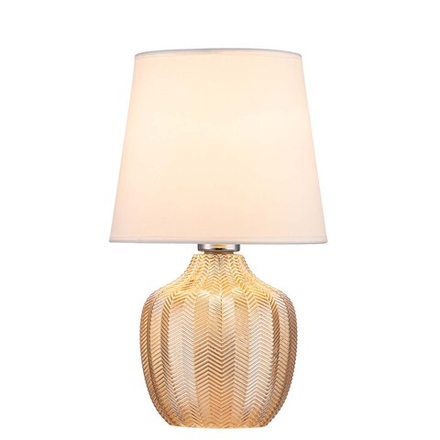 Настольный светильник 1х40Вт E27, стекло/ткань, янтарный