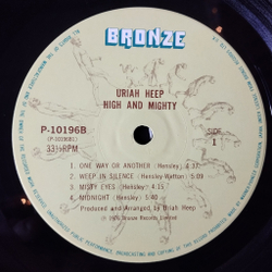 Винтажная виниловая пластинка LP Uriah Heep High And Mighty (Japan 1976) (No Obi) Misty Eyes