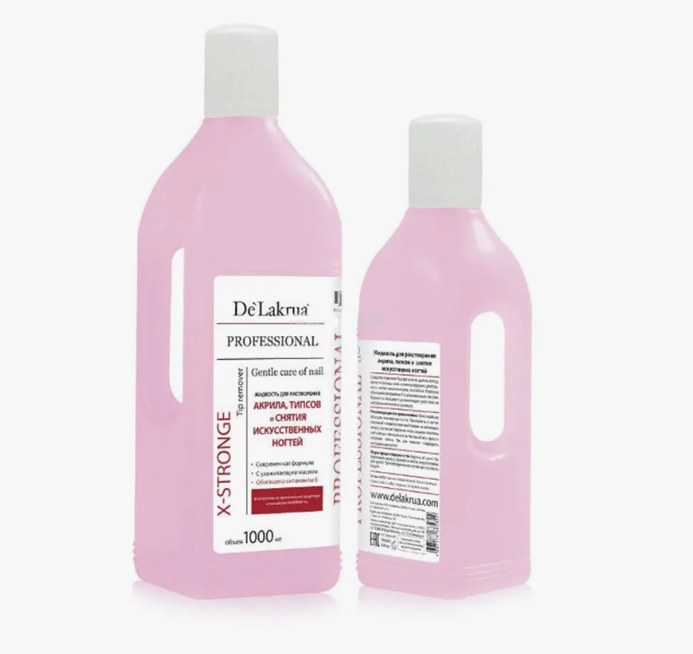 Жидкость для растворения акрила и снятия искусственных ногтей De Lakrua 1л
