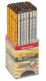 Карандаш ч/г HB "Hologram" корпус в ассортименте (BRAUBERG)