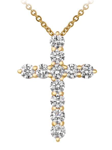 Классический крест с бриллиантами массой 1.6ct