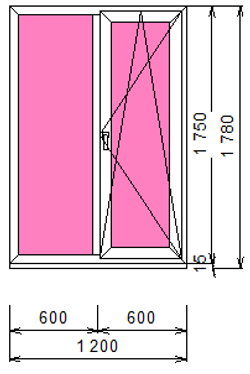 Пластиковое окно 1750 х 1200 ТермА Эко