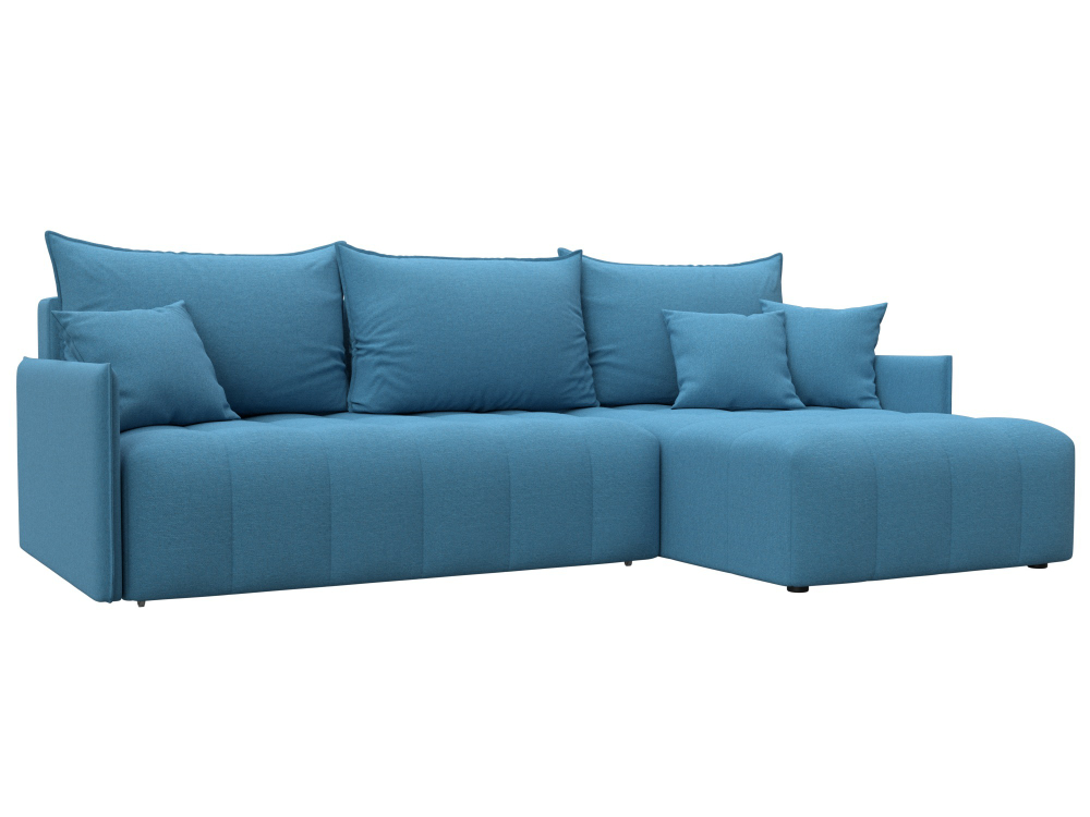 Диван угловой Лига-054 НПБ угол универсальный РОГОЖКА Амур 10 голубой