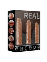 Набор из 3 насадок закрытого типа для увеличения длины и обхвата полового члена (Цвет: телесный)