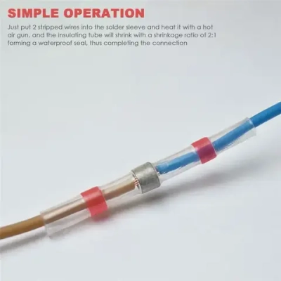 Термоусадочная трубка с припоем, 100 штук, для проводов, проводов, красные(Внутренний диаметр 2.5mm)