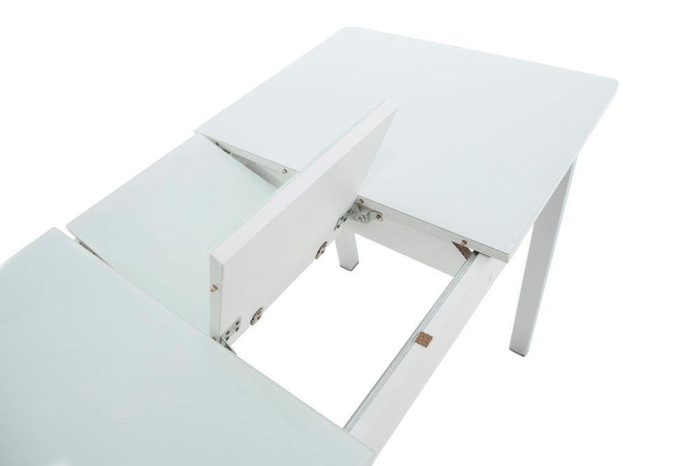 Стол Аврора Гамбург 2, Белый/Стекло белое