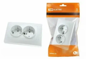 Розетка 2П+З 16А 250В белая "Лама" TDM SQ1815-0023