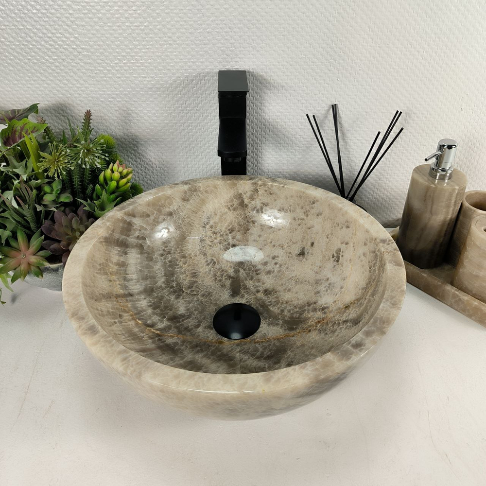 Раковина из оникса Bowl Grey BO-64545 40*40*15 0201