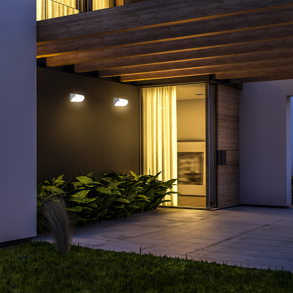 Уличный светодиодный настенный светильник 1х30Вт, 3000лм, 4000К, IP65, пластик, белый