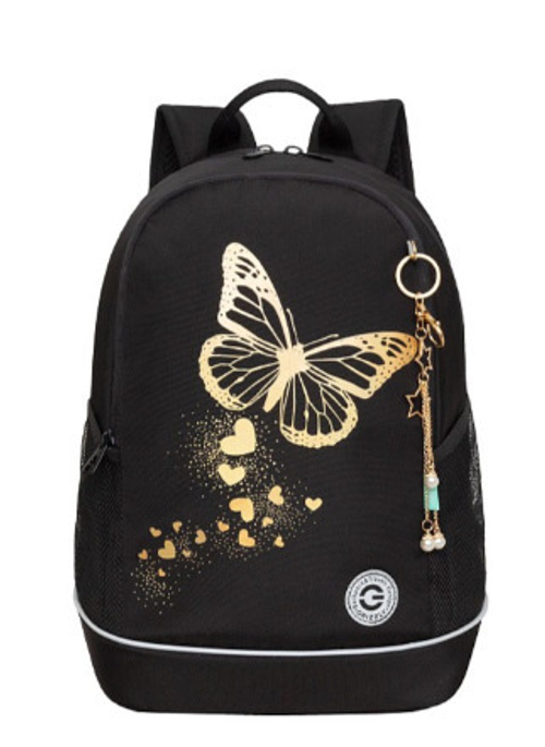 Рюкзак школьный 2 отделение(я) 2 карман(а) анатомическая спинка ГРИЗЛИ черный 28*38*18 см д (RG-463-5)