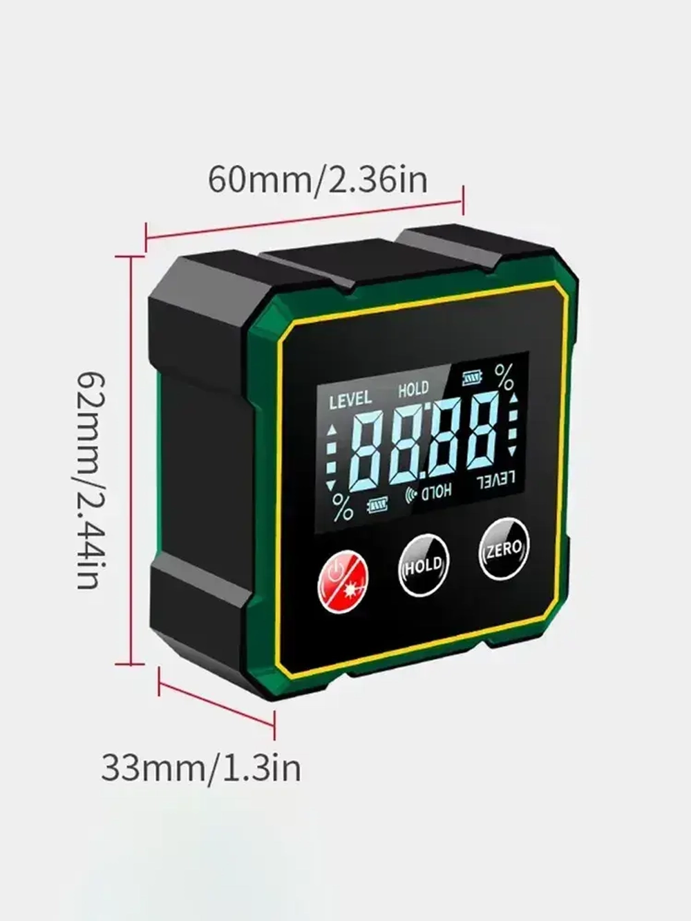 Угломер электронный магнитный IP 54 для заточки ножей, уровень цифровой строительный с магнитным основанием, Перезаряжаемый