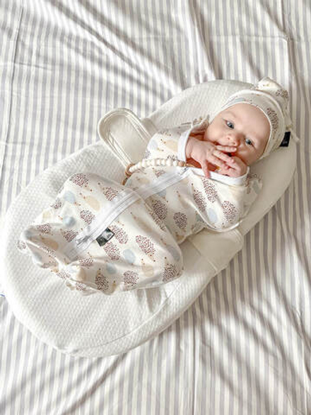 Пелёнка-кокон Mjölk Ёжики на экрю, уценка