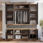 Шкаф 4-х створчатый Багира ШК-13 крафт/графит